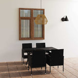 vidaXL 5-piece Garden Dining Set Poly Rattan Black