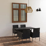 vidaXL 5-piece Garden Dining Set Poly Rattan Black