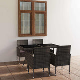 vidaXL 5-piece Garden Dining Set Poly Rattan Black