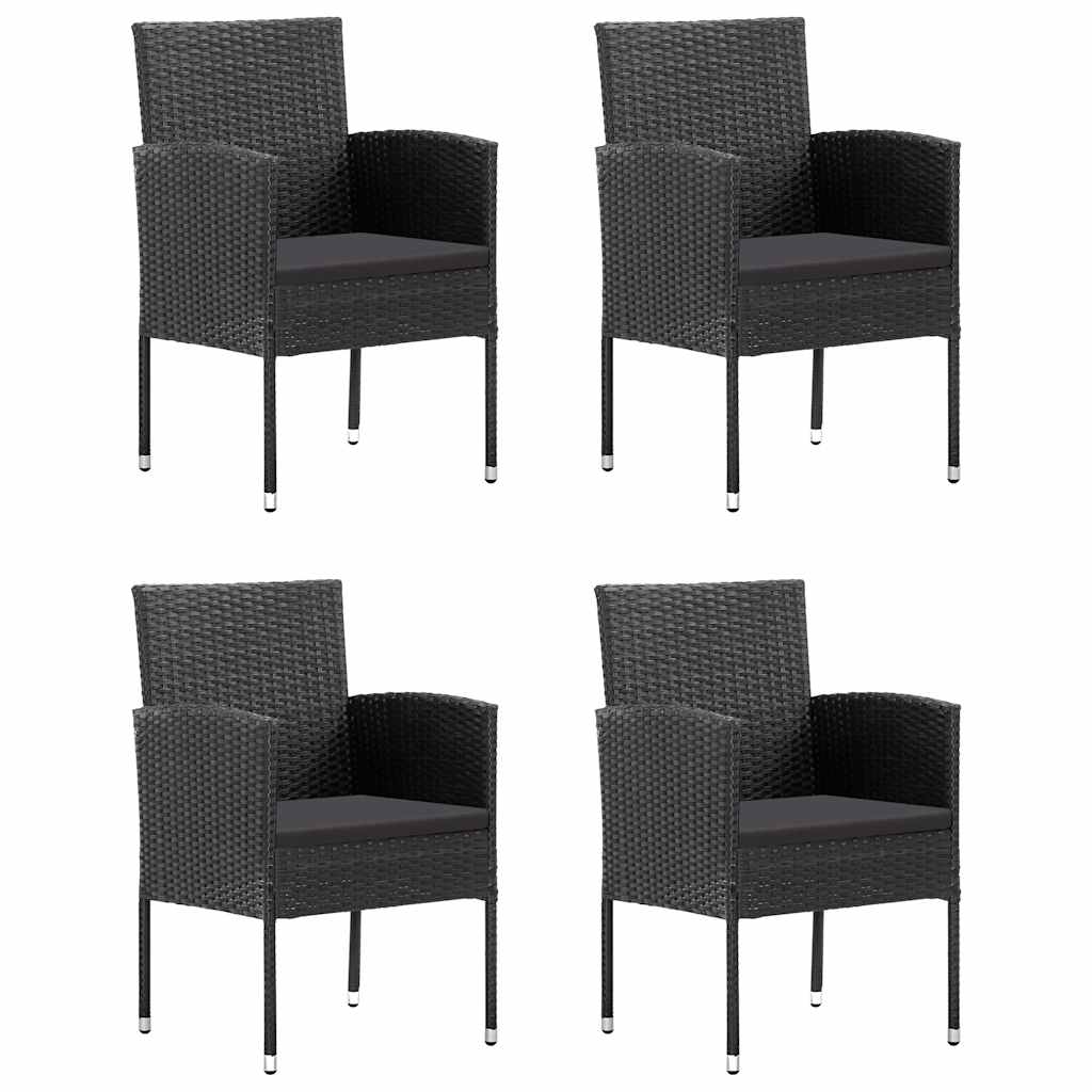 vidaXL 5-piece Garden Dining Set Poly Rattan Black