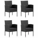 vidaXL 5-piece Garden Dining Set Poly Rattan Black