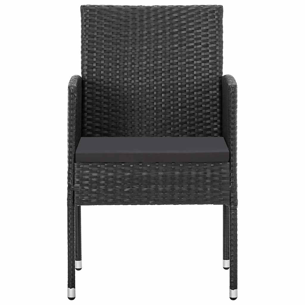 vidaXL 5-piece Garden Dining Set Poly Rattan Black