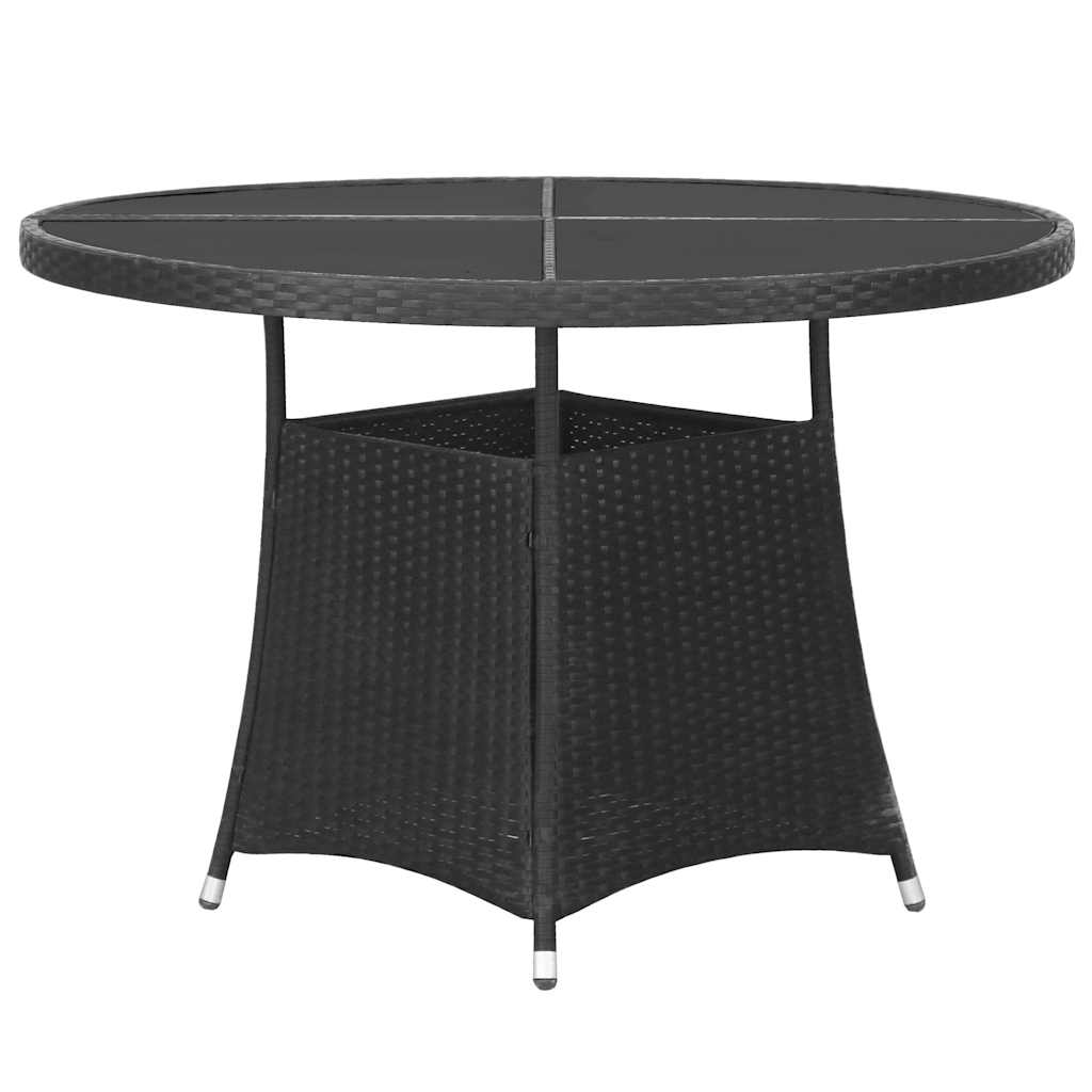 vidaXL 5-piece Garden Dining Set Poly Rattan Black