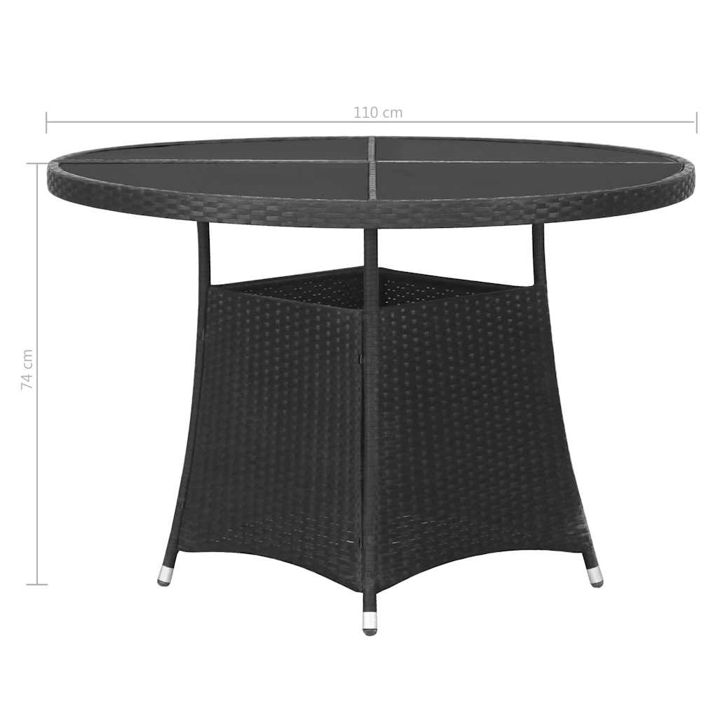 vidaXL 5-piece Garden Dining Set Poly Rattan Black