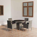 vidaXL 5-piece Garden Dining Set Poly Rattan Black