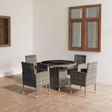 vidaXL 5-piece Garden Dining Set Poly Rattan Black