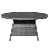 vidaXL 7-delige Tuinset poly rattan zwart
