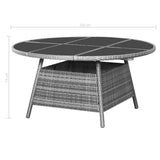 vidaXL 7-delige Tuinset poly rattan zwart