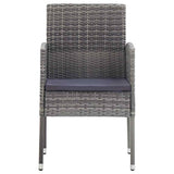 vidaXL 7-delige Tuinset poly rattan zwart