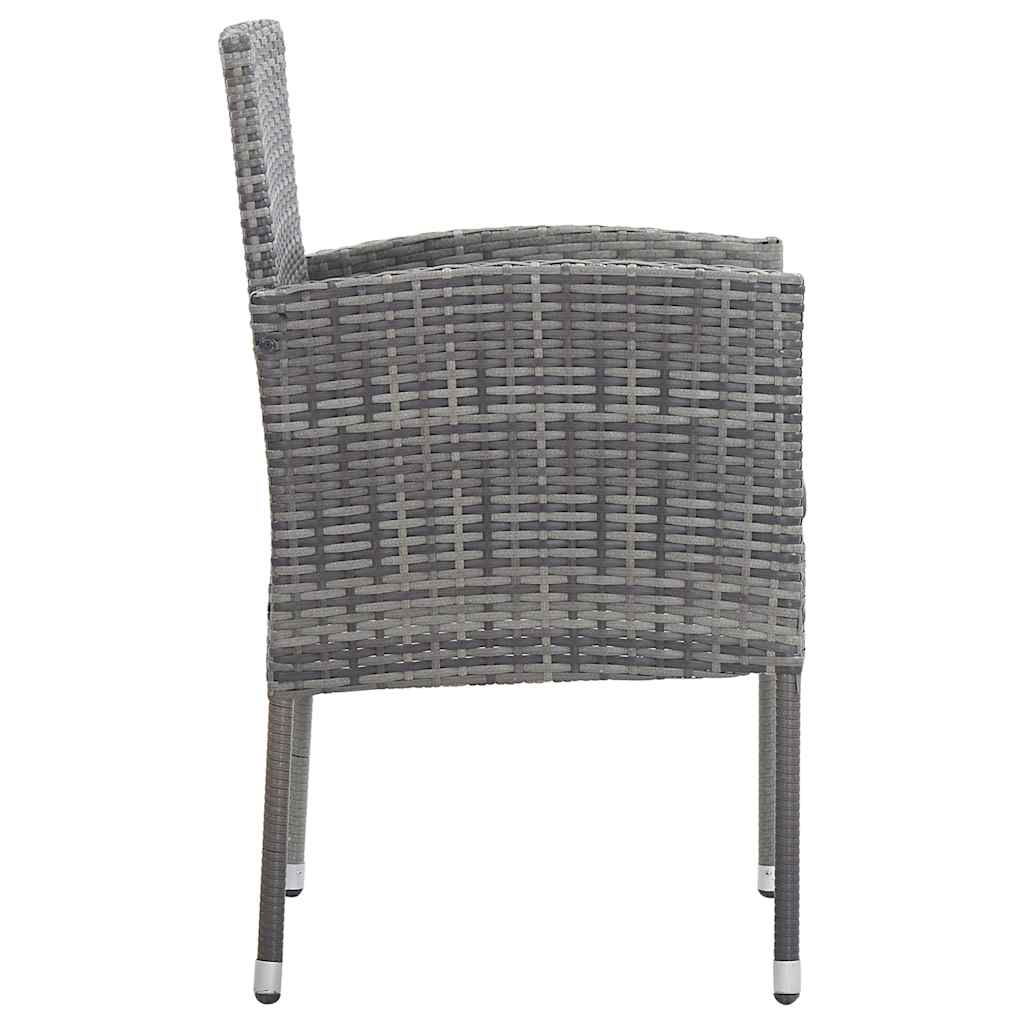 vidaXL 7-delige Tuinset poly rattan zwart