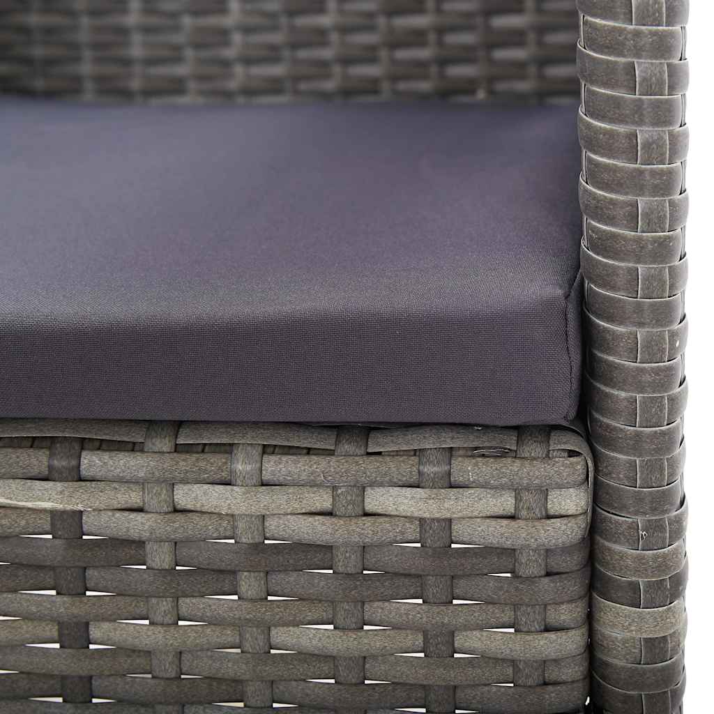 vidaXL 7-delige Tuinset poly rattan zwart