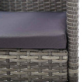 vidaXL 7-delige Tuinset poly rattan zwart