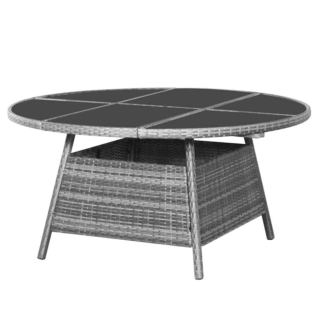 vidaXL 7-delige Tuinset poly rattan zwart