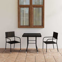 vidaXL 3-Piece Garden Lounge Set Poly Rattan Black