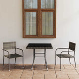 vidaXL 3-Piece Garden Lounge Set Poly Rattan Black