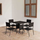 vidaXL 3-Piece Garden Lounge Set Poly Rattan Black