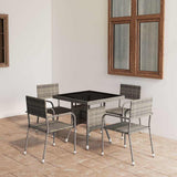 vidaXL 3-Piece Garden Lounge Set Poly Rattan Black