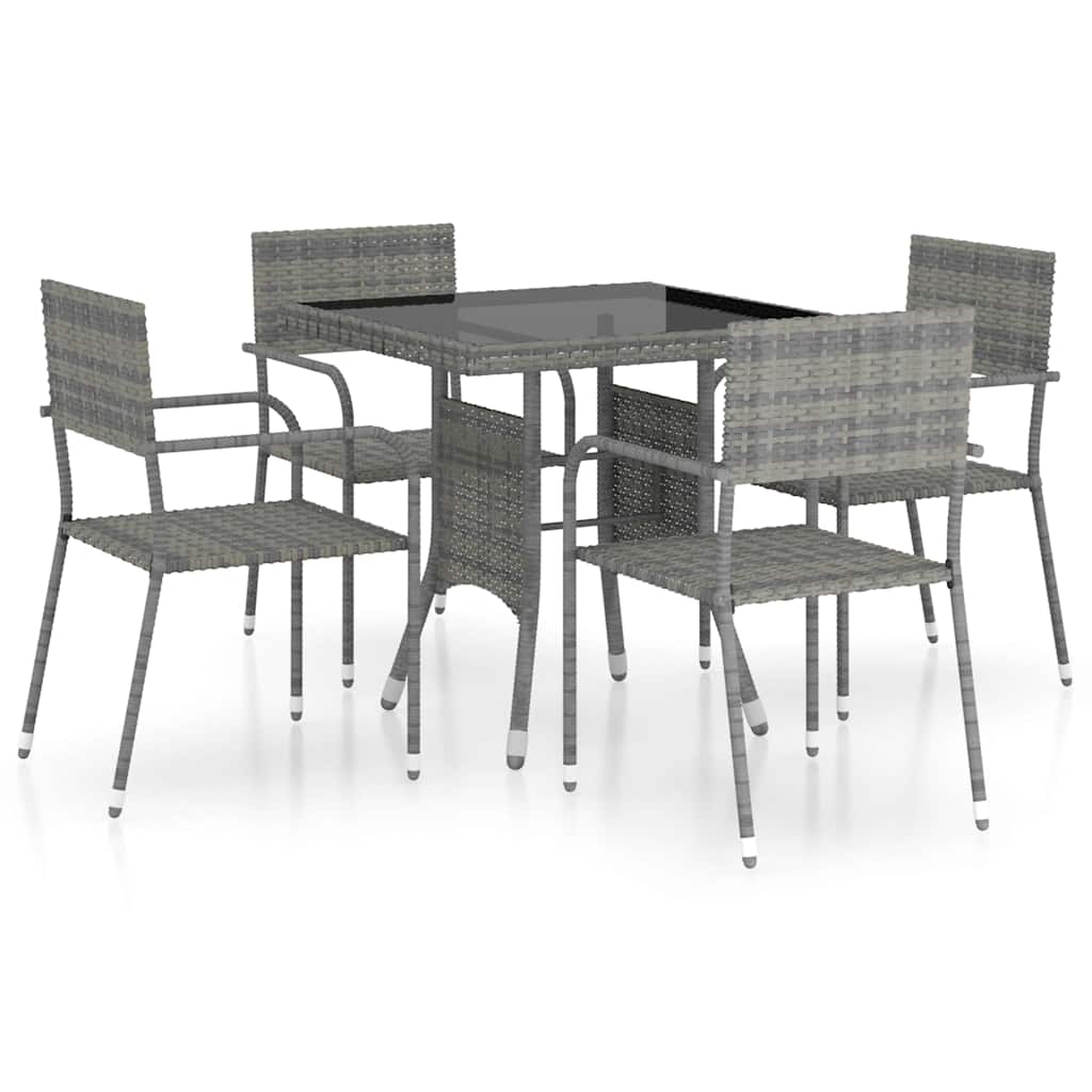 vidaXL 3-Piece Garden Lounge Set Poly Rattan Black