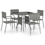 vidaXL 3-Piece Garden Lounge Set Poly Rattan Black