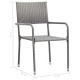 vidaXL 3-Piece Garden Lounge Set Poly Rattan Black