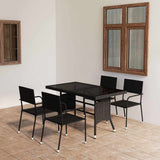 vidaXL 3-Piece Garden Lounge Set Poly Rattan Black