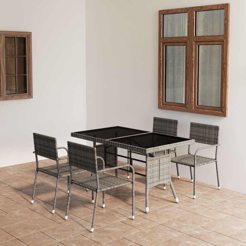 vidaXL 3-Piece Garden Lounge Set Poly Rattan Black