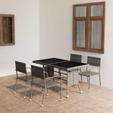 vidaXL 3-Piece Garden Lounge Set Poly Rattan Black