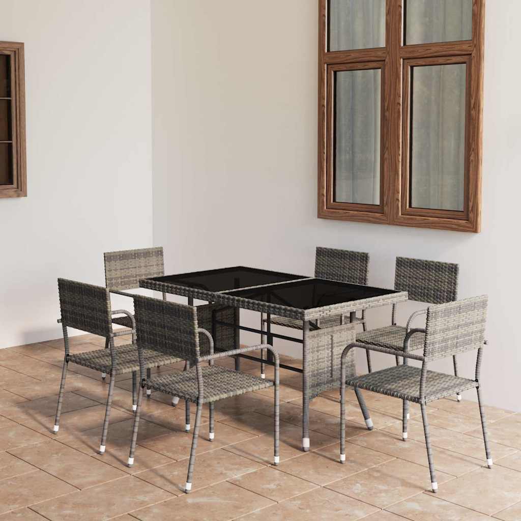 vidaXL 3-Piece Garden Lounge Set Poly Rattan Black