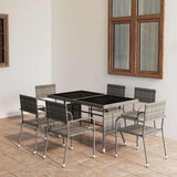 vidaXL 3-Piece Garden Lounge Set Poly Rattan Black