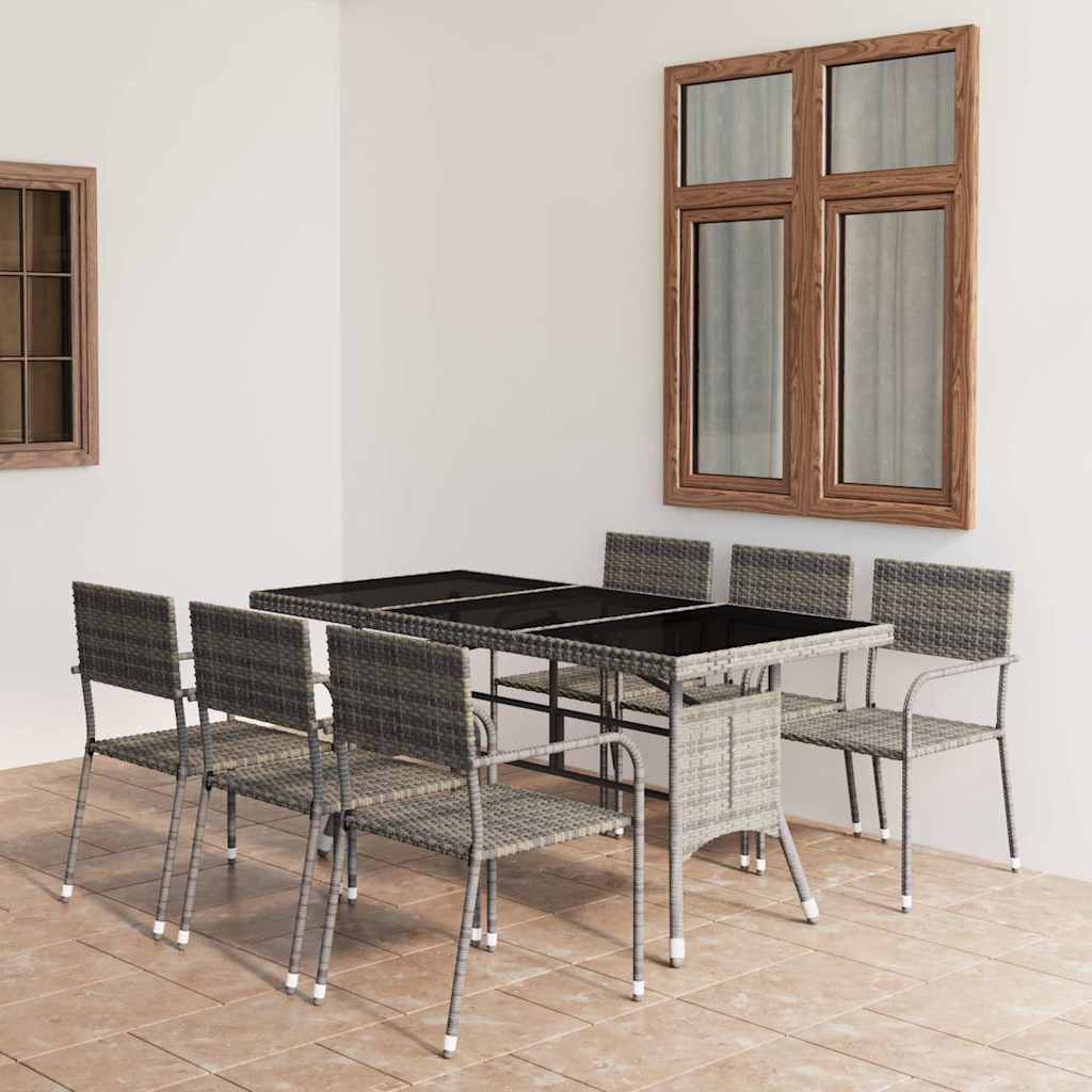 vidaXL 3-Piece Garden Lounge Set Poly Rattan Black