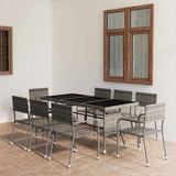 vidaXL 3-Piece Garden Lounge Set Poly Rattan Black