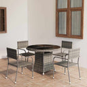 vidaXL 5-delige Tuinset poly rattan zwart