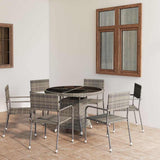 vidaXL 5-delige Tuinset poly rattan zwart