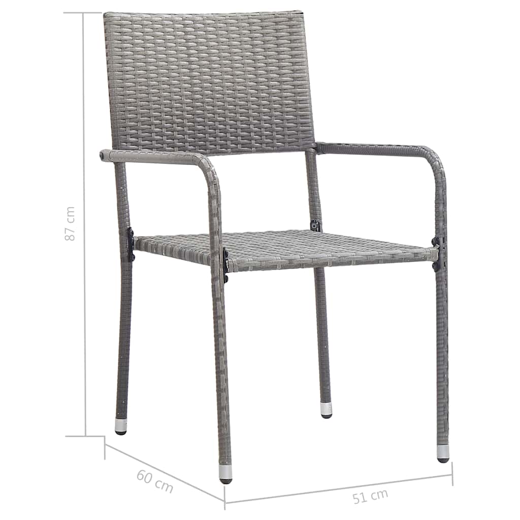 vidaXL 5-delige Tuinset poly rattan zwart
