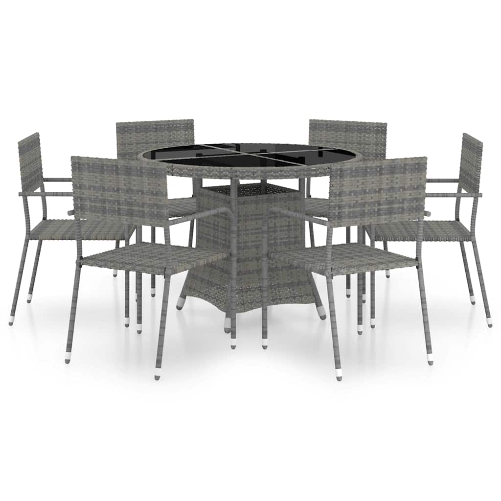 vidaXL 5-delige Tuinset poly rattan zwart