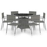 vidaXL 5-delige Tuinset poly rattan zwart