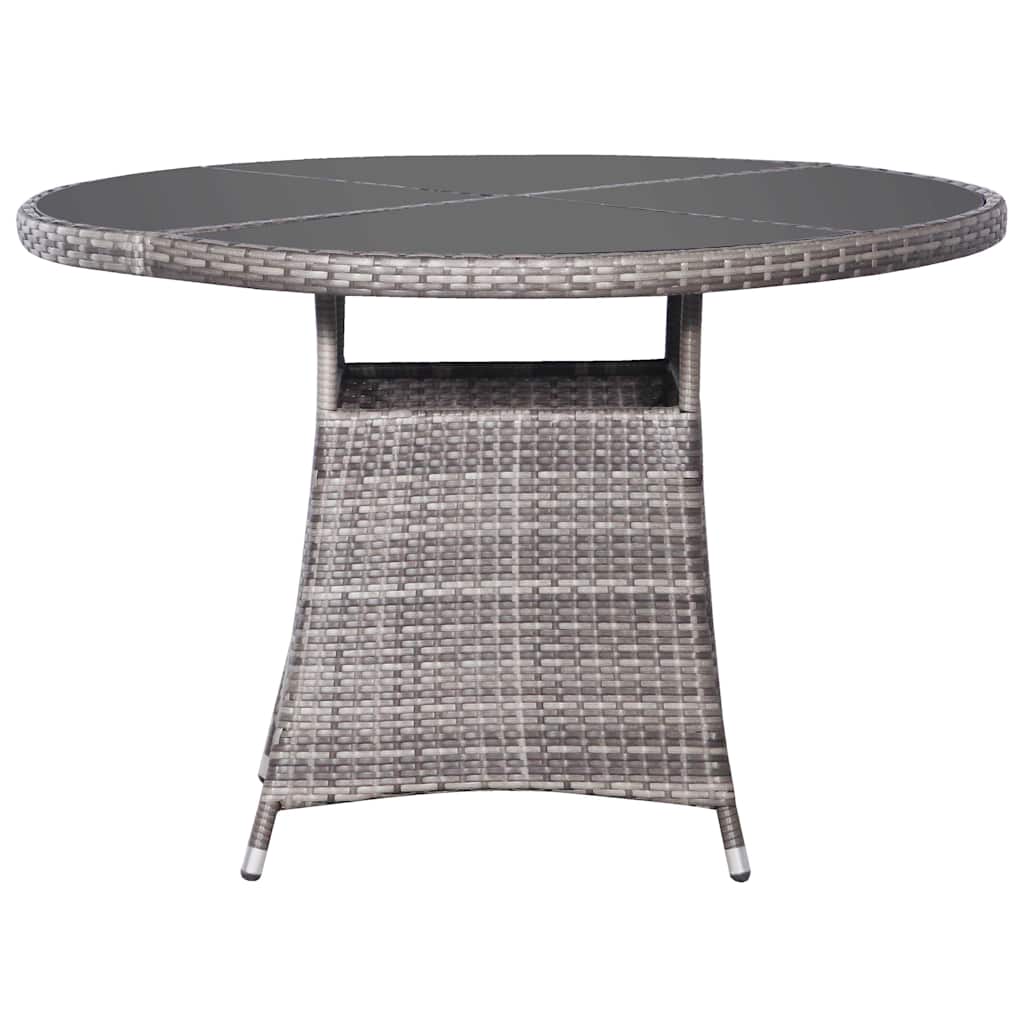 vidaXL 5-delige Tuinset poly rattan zwart