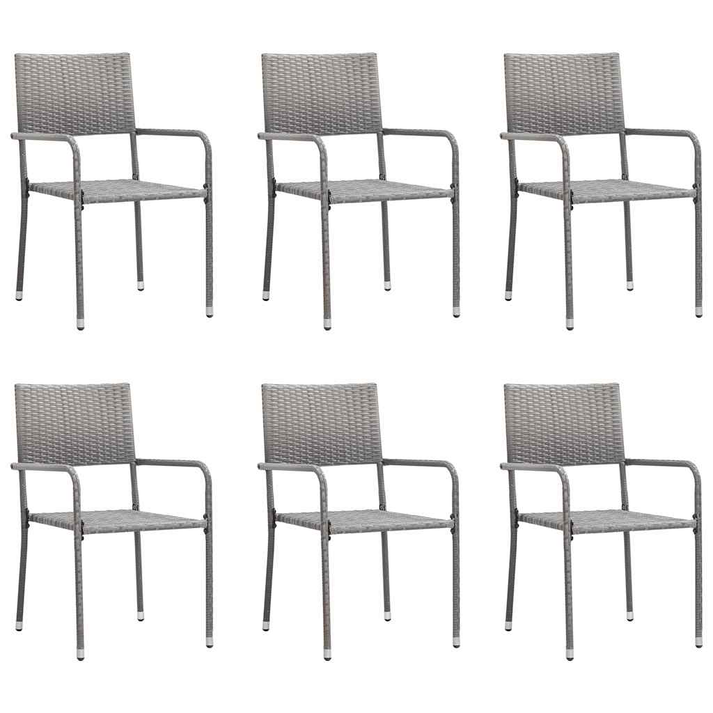 vidaXL 5-delige Tuinset poly rattan zwart