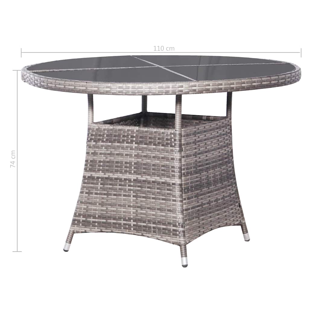 vidaXL 5-delige Tuinset poly rattan zwart