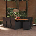 vidaXL 9-delige Tuinset poly rattan bruin