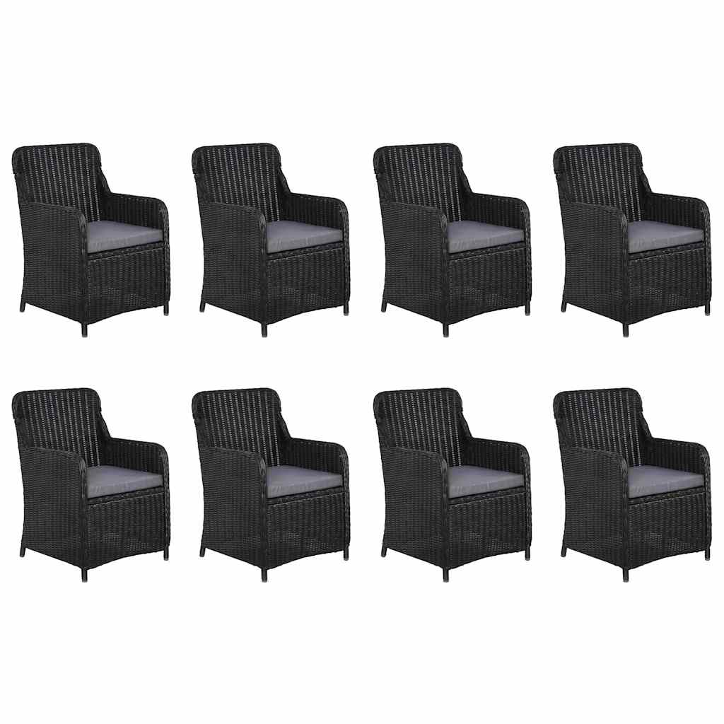 vidaXL 9-delige Tuinset poly rattan bruin