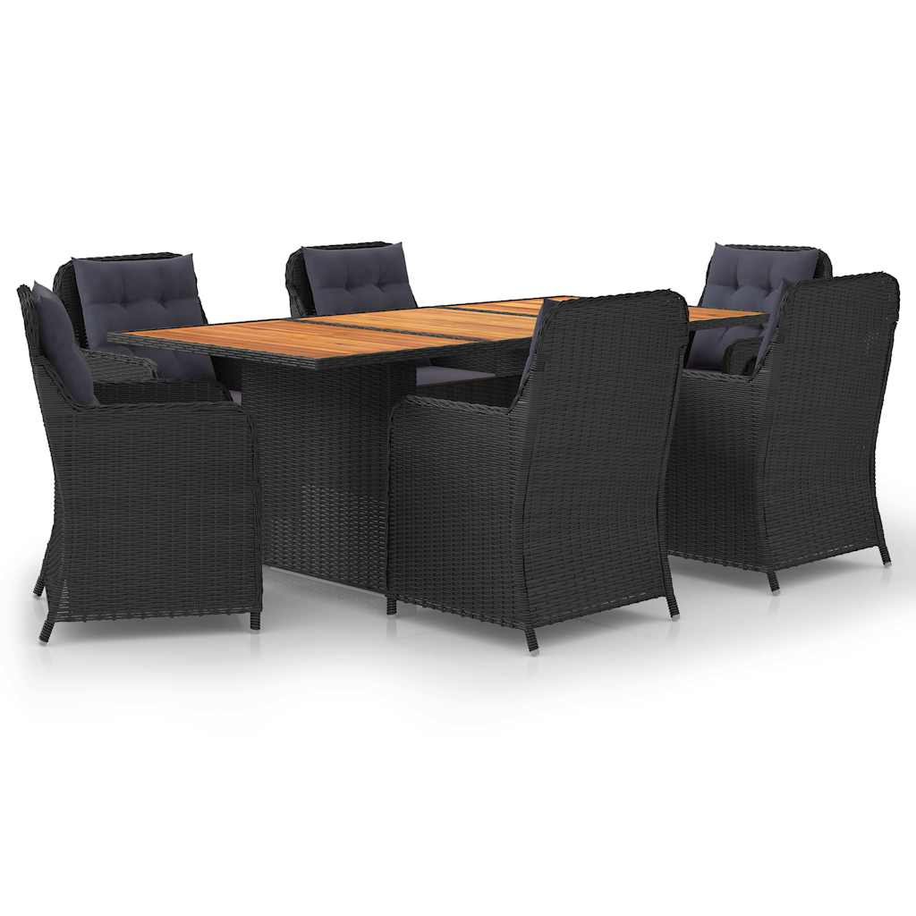 vidaXL 9-delige Tuinset poly rattan bruin