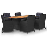 vidaXL 9-delige Tuinset poly rattan bruin