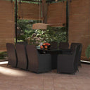 vidaXL 9-delige Tuinset poly rattan bruin