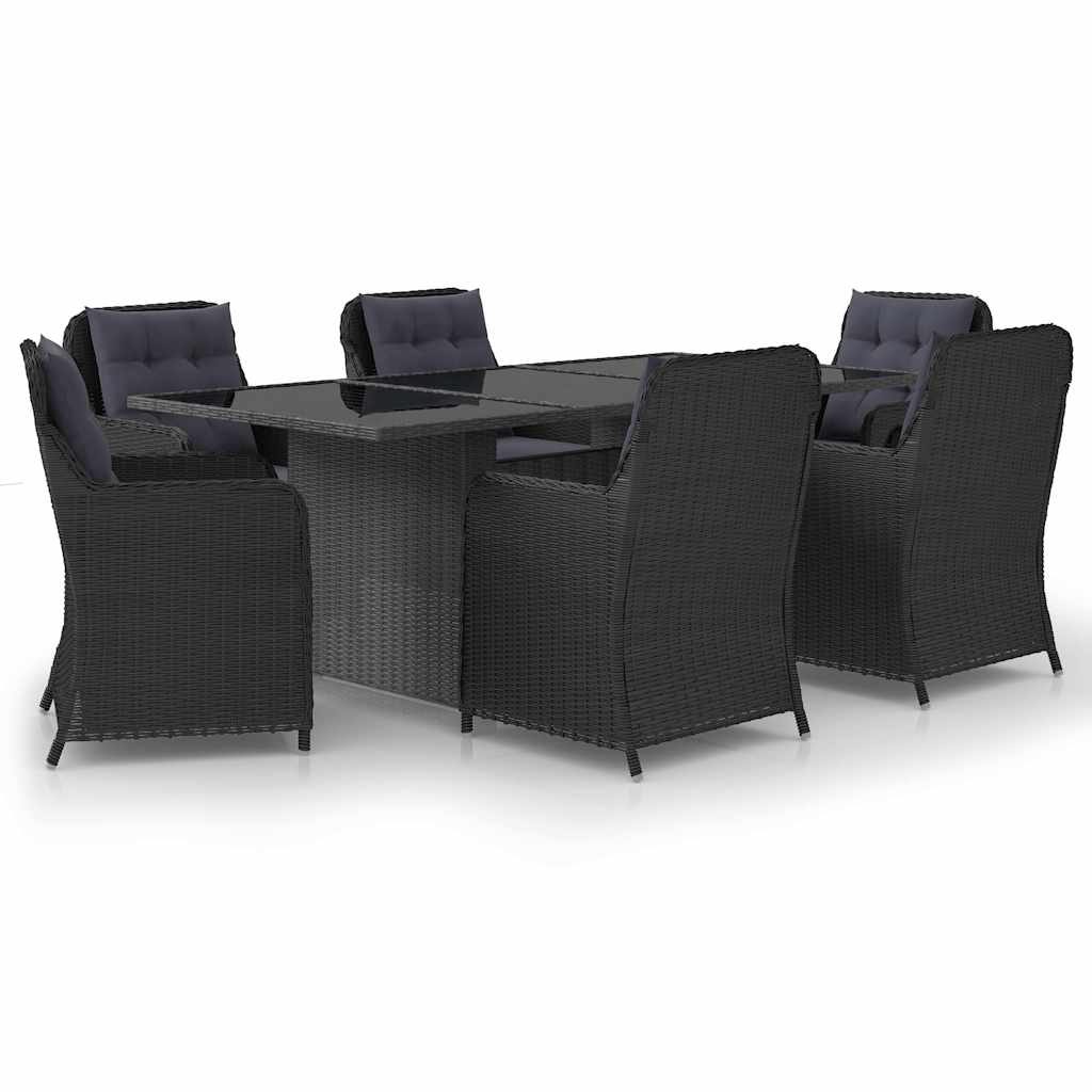 vidaXL 9-delige Tuinset poly rattan bruin