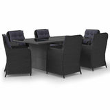 vidaXL 9-delige Tuinset poly rattan bruin
