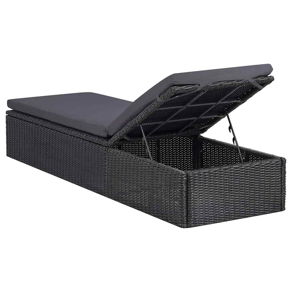 vidaXL 9-delige Tuinset poly rattan zwart