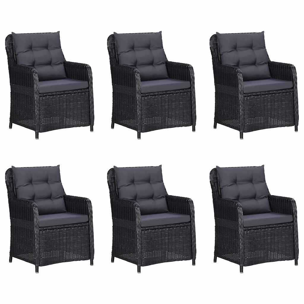 vidaXL 9-delige Tuinset poly rattan zwart