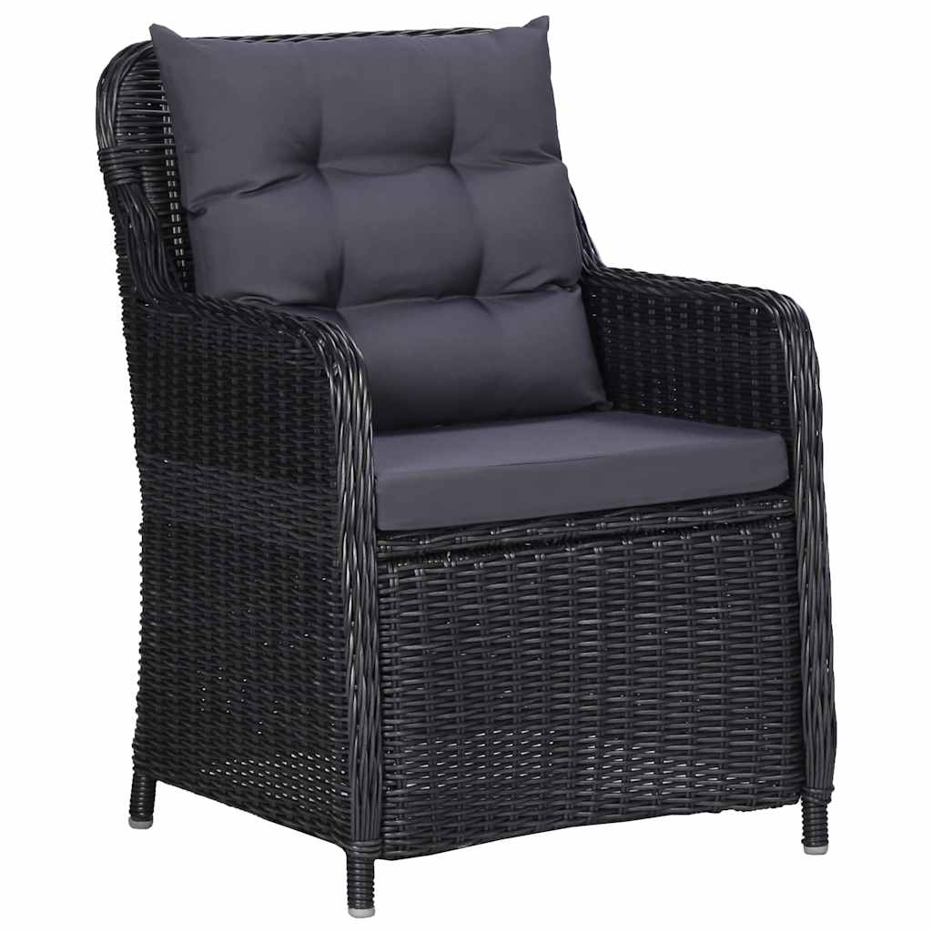 vidaXL 9-delige Tuinset poly rattan zwart