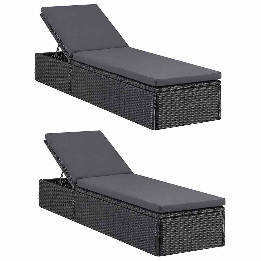 vidaXL 9-delige Tuinset poly rattan zwart